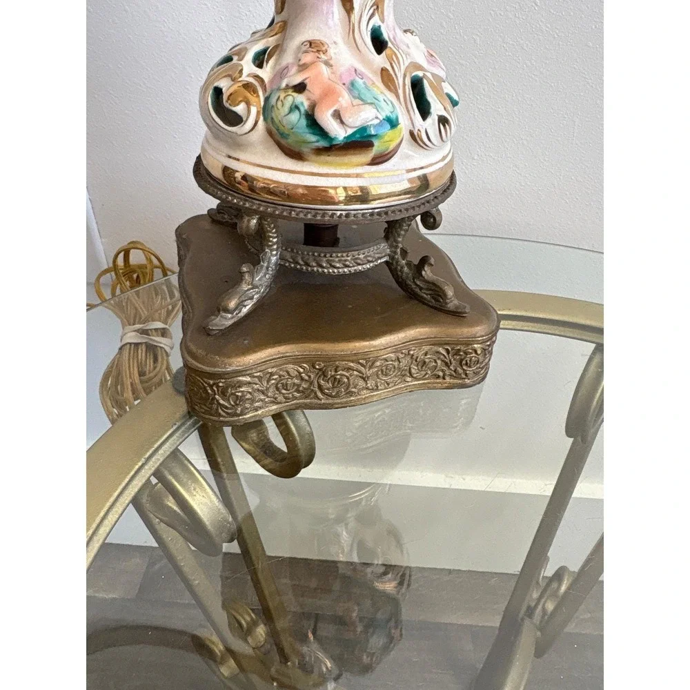 Vintage‎ 30's Italian Capodimonte Pierced Porcelain Cherub Angel 27